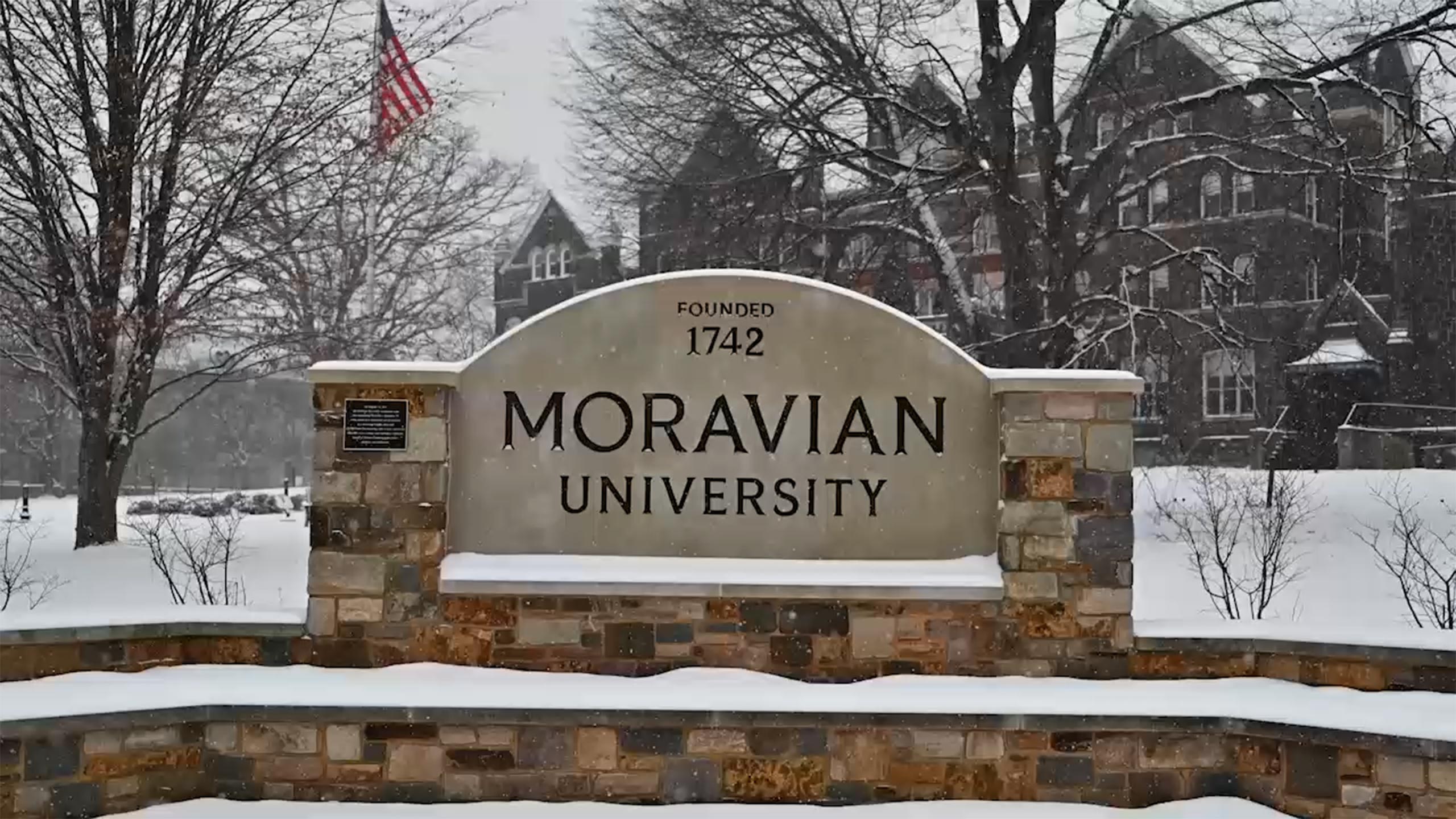 Moravian sign in the snow